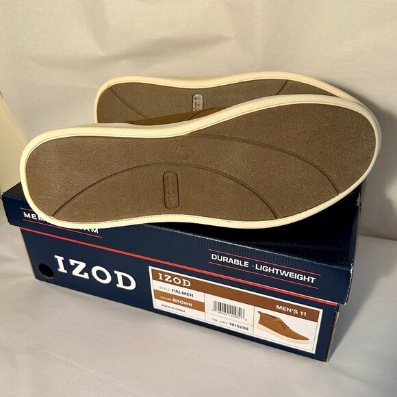 Izod Menโs Palmer Chukka Ankle Boot Size 11 Brown Memory Foam Lace Up Casual NEW - Picture 13 of 14